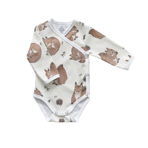 Vauvan kietaisubody Orava -kuosilla | Hilla Clothing